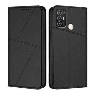 For ZTE Blade A52 Strong Magnetic Frosted Flip Leather Phone Case(Black)