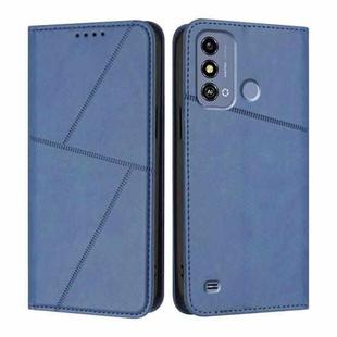 For ZTE Blade A53 Strong Magnetic Frosted Flip Leather Phone Case(Royal Blue)