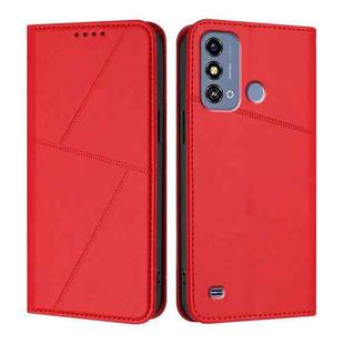 For ZTE Blade A53 Strong Magnetic Frosted Flip Leather Phone Case(Red)