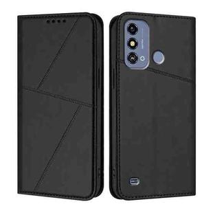 For ZTE Blade A53 Strong Magnetic Frosted Flip Leather Phone Case(Black)