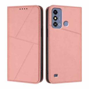 For ZTE Blade A53 Strong Magnetic Frosted Flip Leather Phone Case(Pink)