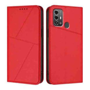 For ZTE Blade A53 Pro Strong Magnetic Frosted Flip Leather Phone Case(Red)