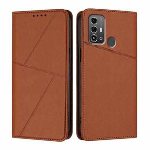 For ZTE Blade A53 Pro Strong Magnetic Frosted Flip Leather Phone Case(Coffee Color)