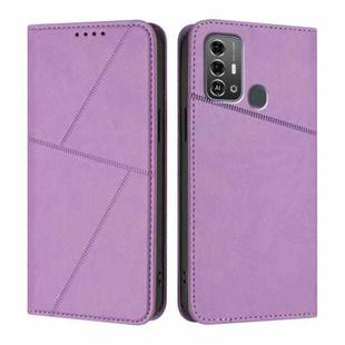 For ZTE Blade A53 Pro Strong Magnetic Frosted Flip Leather Phone Case(Light Purple)