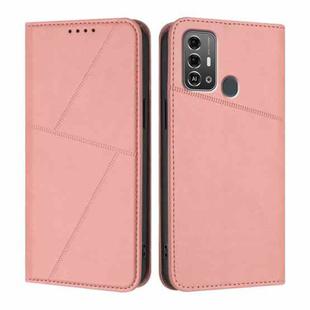 For ZTE Blade A53 Pro Strong Magnetic Frosted Flip Leather Phone Case(Pink)