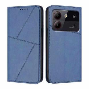 For ZTE Blade A54 Strong Magnetic Frosted Flip Leather Phone Case(Royal Blue)