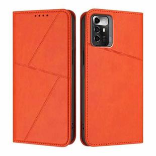 For ZTE Blade A72 5G Strong Magnetic Frosted Flip Leather Phone Case(Orange)