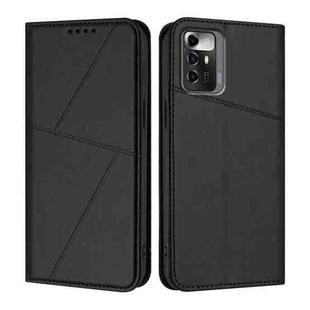 For ZTE Blade A72 5G Strong Magnetic Frosted Flip Leather Phone Case(Black)