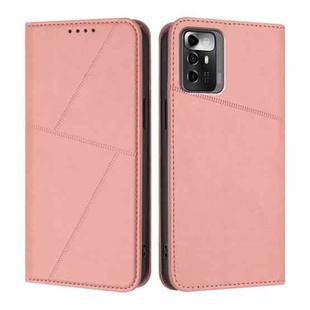 For ZTE Blade A72 5G Strong Magnetic Frosted Flip Leather Phone Case(Pink)