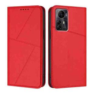 For ZTE Blade A72s Strong Magnetic Frosted Flip Leather Phone Case(Red)
