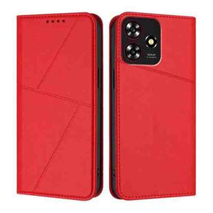 For ZTE Blade A73 4G / Axon 50 Lite Strong Magnetic Frosted Flip Leather Phone Case(Red)