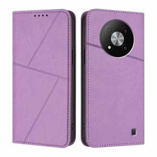 For ZTE Blade A73 5G Strong Magnetic Frosted Flip Leather Phone Case(Light Purple)