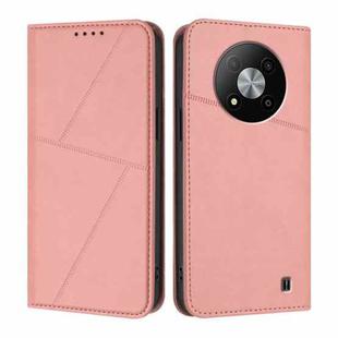 For ZTE Blade A73 5G Strong Magnetic Frosted Flip Leather Phone Case(Pink)