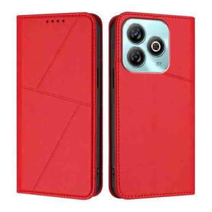 For ZTE Blade A75 4G / nubia Focus Strong Magnetic Frosted Flip Leather Phone Case(Red)