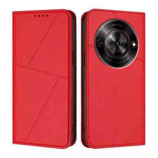 For ZTE Blade A75 5G Strong Magnetic Frosted Flip Leather Phone Case(Red)