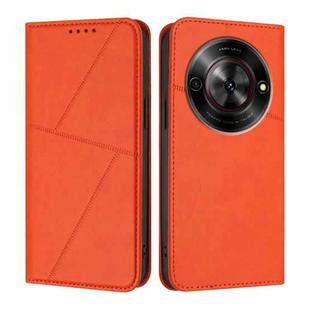 For ZTE Blade A75 5G Strong Magnetic Frosted Flip Leather Phone Case(Orange)