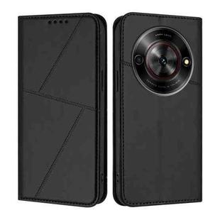 For ZTE Blade A75 5G Strong Magnetic Frosted Flip Leather Phone Case(Black)