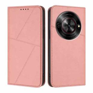 For ZTE Blade A75 5G Strong Magnetic Frosted Flip Leather Phone Case(Pink)