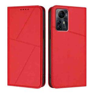 For ZTE Blade V41 Smart Strong Magnetic Frosted Flip Leather Phone Case(Red)