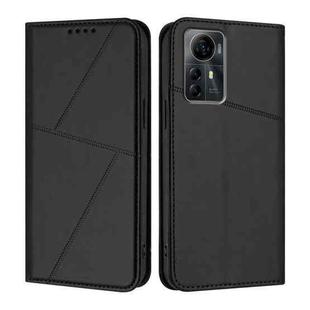 For ZTE Blade V41 Smart Strong Magnetic Frosted Flip Leather Phone Case(Black)