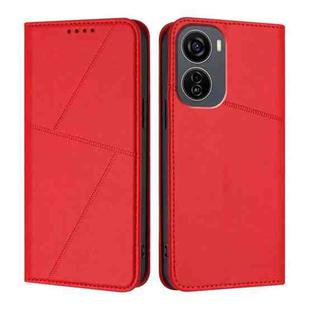 For ZTE Blade V50 Design 5G / Nubia Neo 5G Strong Magnetic Frosted Flip Leather Phone Case(Red)