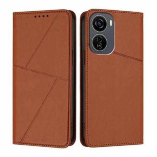 For ZTE Blade V50 Design 5G / Nubia Neo 5G Strong Magnetic Frosted Flip Leather Phone Case(Coffee Color)