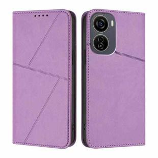 For ZTE Blade V50 Design 5G / Nubia Neo 5G Strong Magnetic Frosted Flip Leather Phone Case(Light Purple)