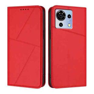 For ZTE Blade V50 Vita Strong Magnetic Frosted Flip Leather Phone Case(Red)