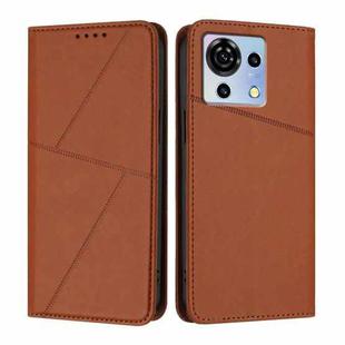 For ZTE Blade V50 Vita Strong Magnetic Frosted Flip Leather Phone Case(Coffee Color)