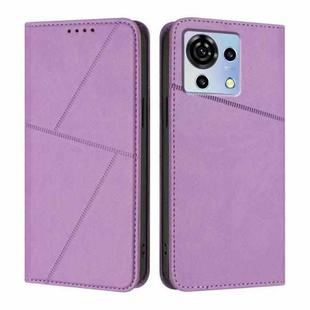 For ZTE Blade V50 Vita Strong Magnetic Frosted Flip Leather Phone Case(Light Purple)