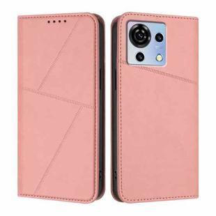 For ZTE Blade V50 Vita Strong Magnetic Frosted Flip Leather Phone Case(Pink)