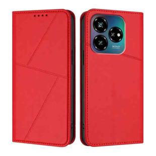 For ZTE Blade V60 Vita / Axon 60 Lite Strong Magnetic Frosted Flip Leather Phone Case(Red)