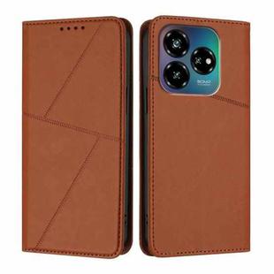 For ZTE Blade V60 Vita / Axon 60 Lite Strong Magnetic Frosted Flip Leather Phone Case(Coffee Color)
