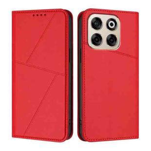 For ZTE Blade V70 Strong Magnetic Frosted Flip Leather Phone Case(Red)