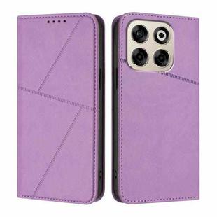 For ZTE Blade V70 Strong Magnetic Frosted Flip Leather Phone Case(Light Purple)