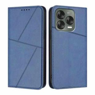 For ZTE Blade V70 Vita Strong Magnetic Frosted Flip Leather Phone Case(Royal Blue)
