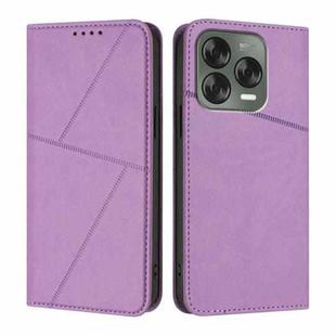 For ZTE Blade V70 Vita Strong Magnetic Frosted Flip Leather Phone Case(Light Purple)