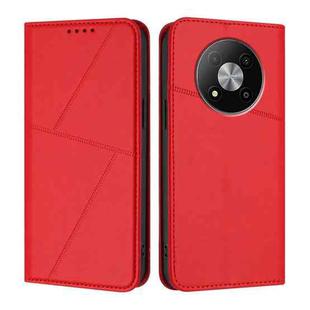 For ZTE Fresh 50 Strong Magnetic Frosted Flip Leather Phone Case(Red)
