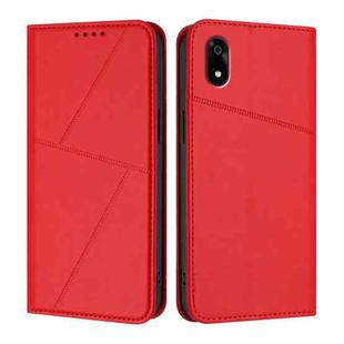 For ZTE Kantan Sumaho 4 A402ZT Strong Magnetic Frosted Flip Leather Phone Case(Red)
