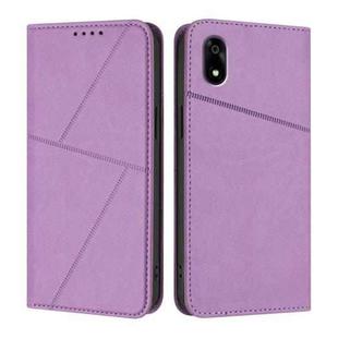 For ZTE Kantan Sumaho 4 A402ZT Strong Magnetic Frosted Flip Leather Phone Case(Light Purple)