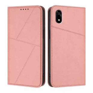 For ZTE Kantan Sumaho 4 A402ZT Strong Magnetic Frosted Flip Leather Phone Case(Pink)