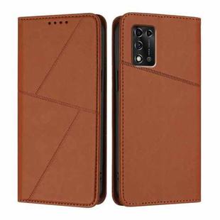 For ZTE Libero 5G II Strong Magnetic Frosted Flip Leather Phone Case(Coffee Color)