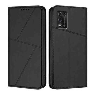 For ZTE Libero 5G II Strong Magnetic Frosted Flip Leather Phone Case(Black)