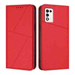 For ZTE Libero 5G III Strong Magnetic Frosted Flip Leather Phone Case(Red)