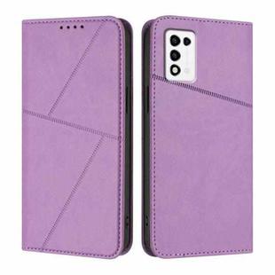 For ZTE Libero 5G III Strong Magnetic Frosted Flip Leather Phone Case(Light Purple)