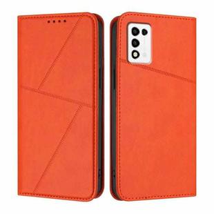 For ZTE Libero 5G III Strong Magnetic Frosted Flip Leather Phone Case(Orange)
