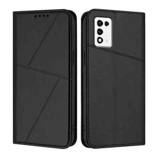 For ZTE Libero 5G III Strong Magnetic Frosted Flip Leather Phone Case(Black)