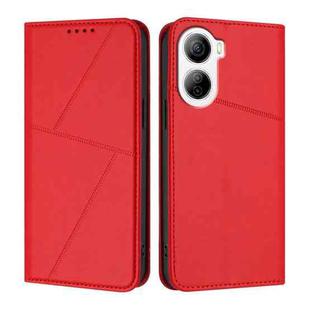 For ZTE Libero 5G IV Strong Magnetic Frosted Flip Leather Phone Case(Red)