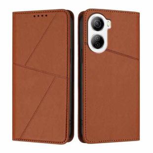 For ZTE Libero 5G IV Strong Magnetic Frosted Flip Leather Phone Case(Coffee Color)