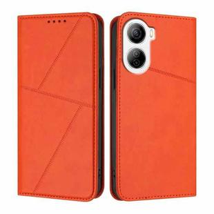 For ZTE Libero 5G IV Strong Magnetic Frosted Flip Leather Phone Case(Orange)